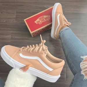peach colored vans